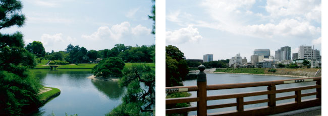 ミシュラン旅行ガイド三ツ星の後楽園も近所です。